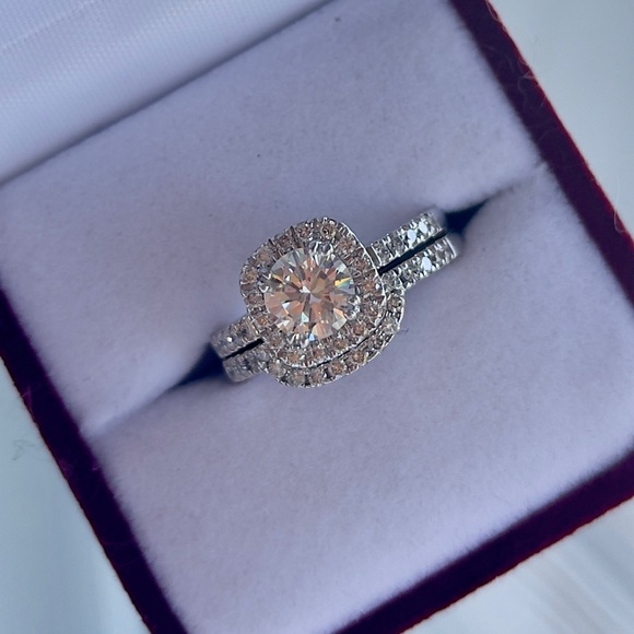 Bague de fillancaile 18k or blanc - Picture 2 of 6